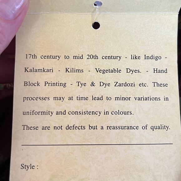 Biba Brown Floral Indian Tunic Top 100% Cotton Split V-Neck 32/US 0-2 NWT - Picture 12 of 14